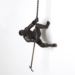 Climbing Man - Wall Mounted ~ Bronze